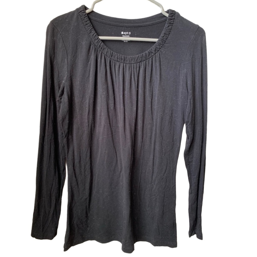 APT 9 Women’s Black Modal Spandex Long Sleeve Top